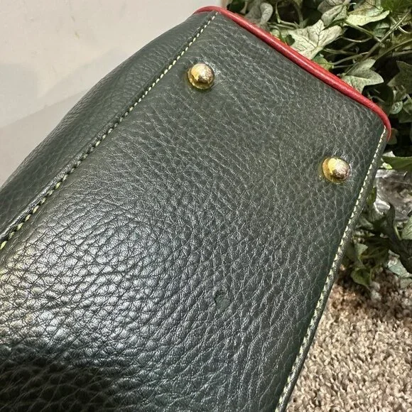 La Tour Eiffel 1887 Leather Color block Satchel Handbag red blue green brown - Picture 11 of 13